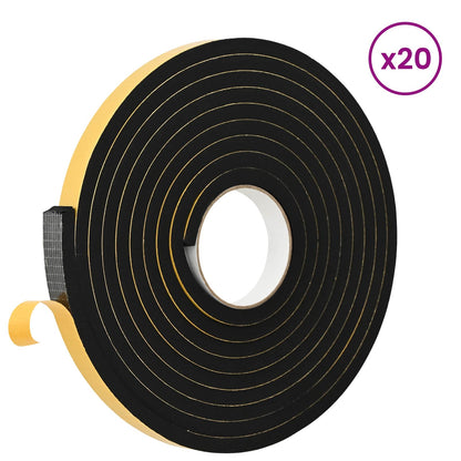 Self-adhesive Foam Tape 20 pcs Black 20mm x 5m CR Foam