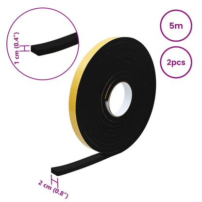 Self-adhesive Foam Tape 2 pcs Black 20mm x 5m CR Foam
