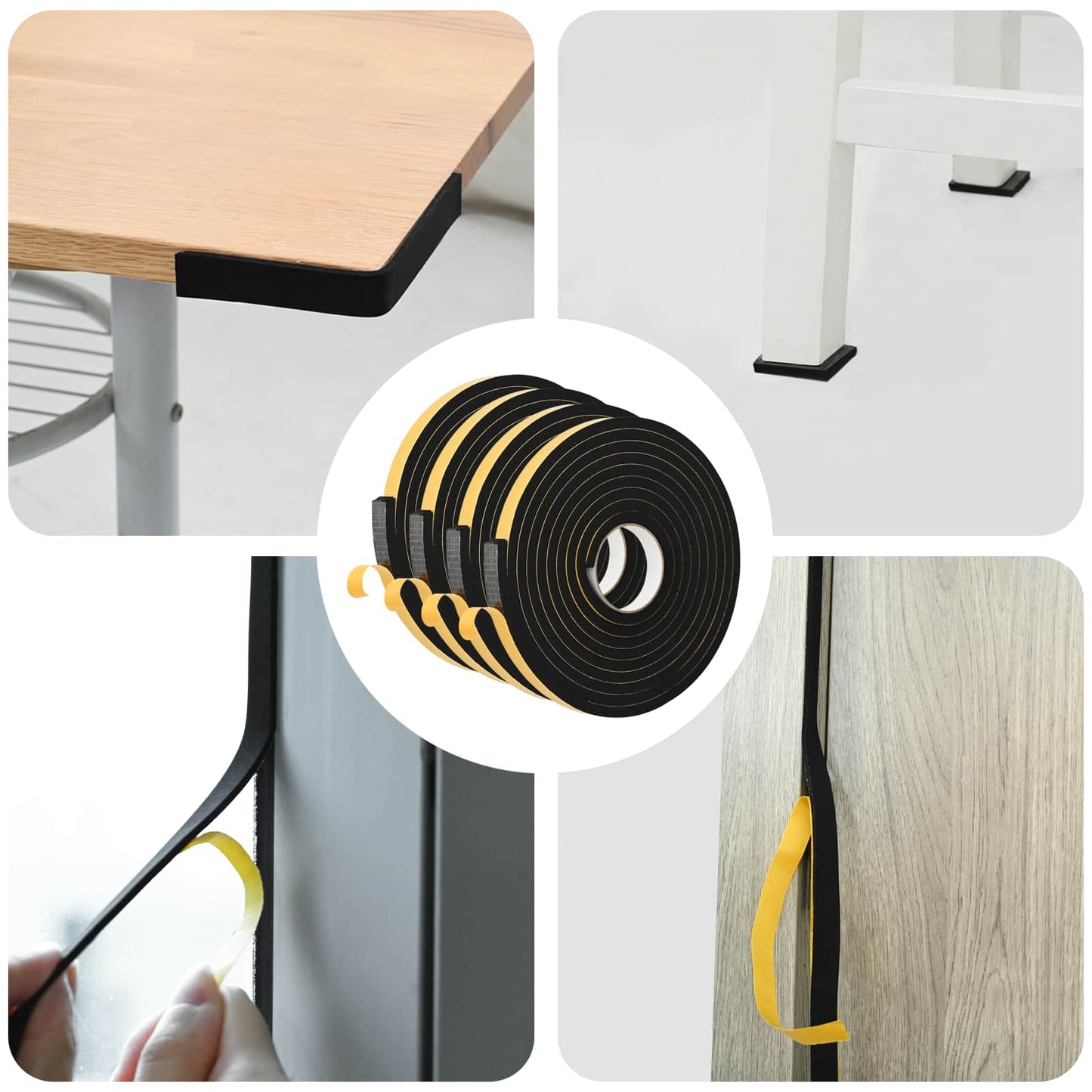 Self-adhesive Foam Tape 4 pcs Black 20mm x 5m CR Foam