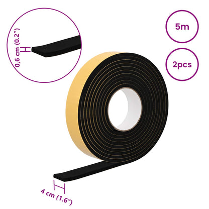 Self-adhesive Foam Tape 2 pcs Black 40mm x 5m CR Foam