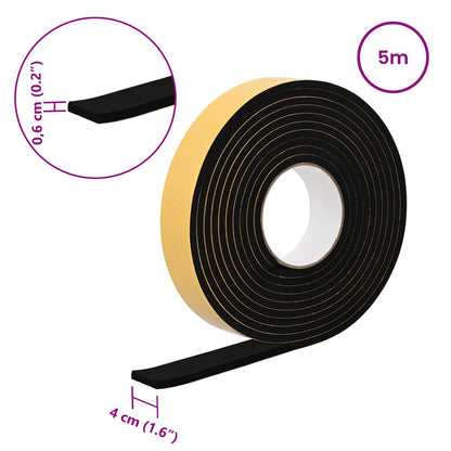 Self-adhesive Foam Tape 10 pcs Black 40mm x 5m CR Foam