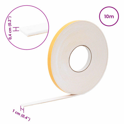 Self-adhesive Foam Tape 10 pcs White 10mm x 10m CR Foam