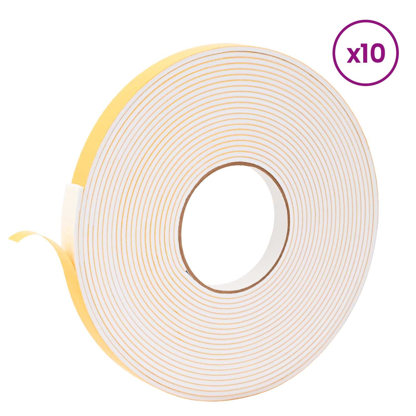 Self-adhesive Foam Tape 10 pcs White 15mm x 10m CR Foam
