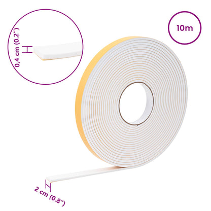 Self-adhesive Foam Tape 10 pcs White 20mm x 10m CR Foam