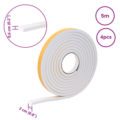 Self-adhesive Foam Tape 4 pcs White 20mm x 5m CR Foam
