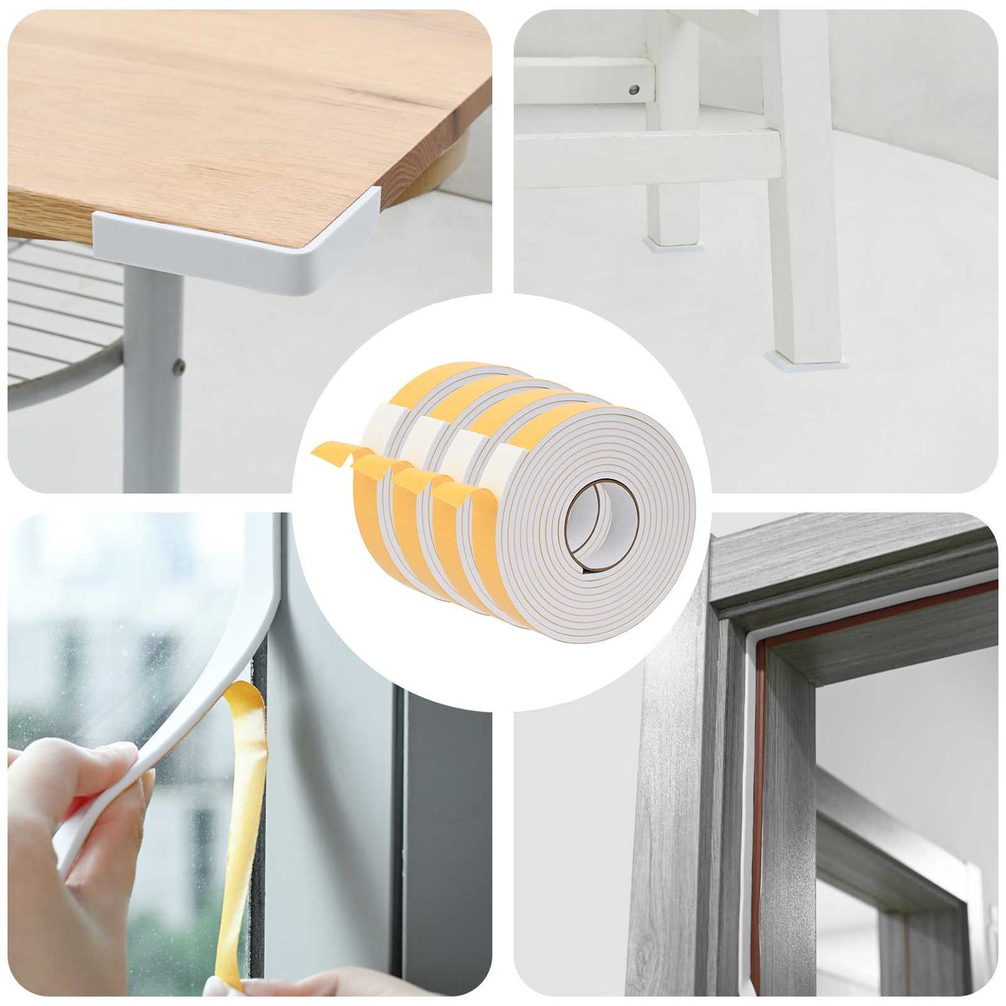 Self-adhesive Foam Tape 4 pcs White 30mm x 5m CR Foam