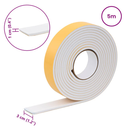 Self-adhesive Foam Tape 20 pcs White 30mm x 5m CR Foam