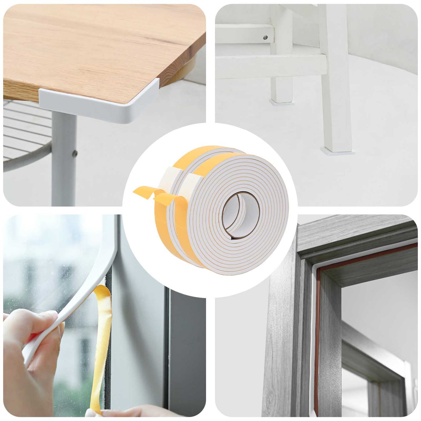 Self-adhesive Foam Tape 2 pcs White 40mm x 5m CR Foam