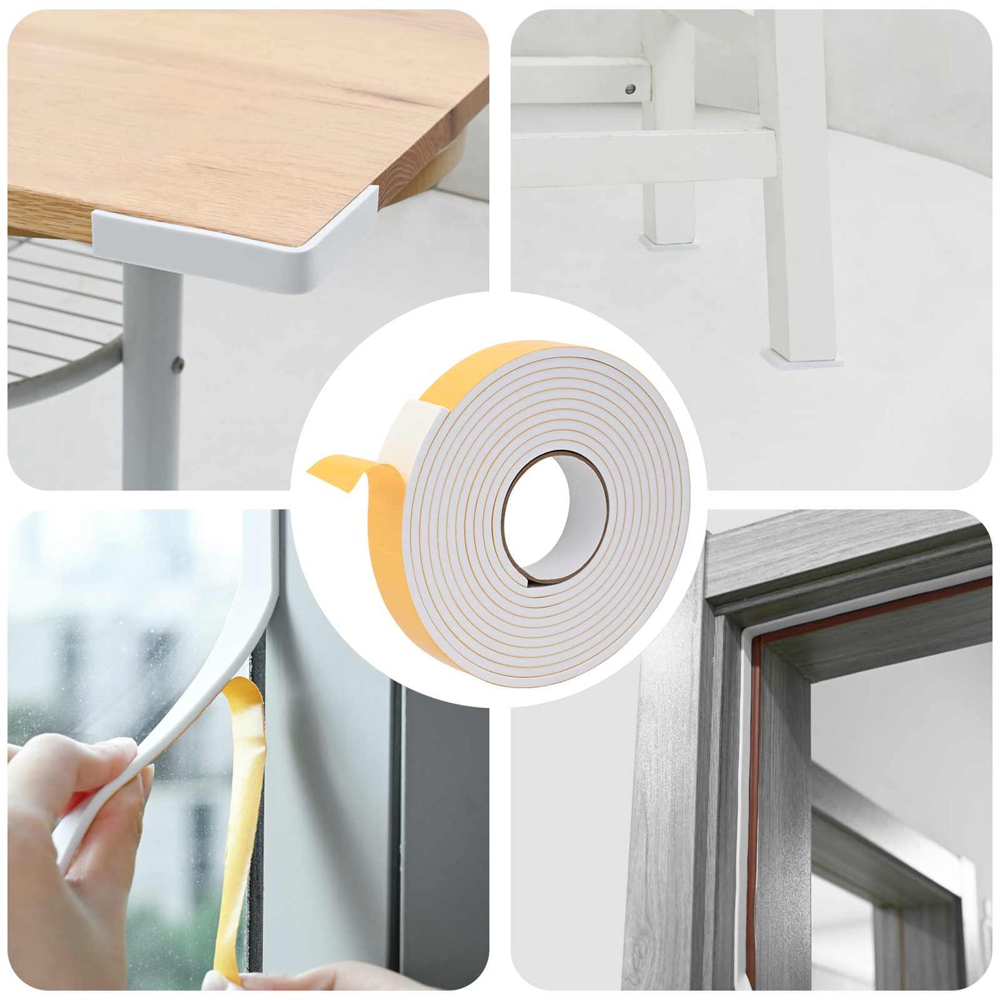Self-adhesive Foam Tape 10 pcs White 40mm x 5m CR Foam
