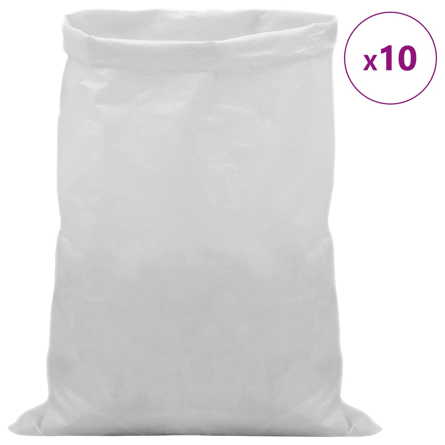 Woven Sacks 10 pcs White 60 x 100 cm PP