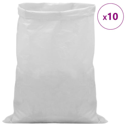 Woven Sacks 10 pcs White 60 x 100 cm PP