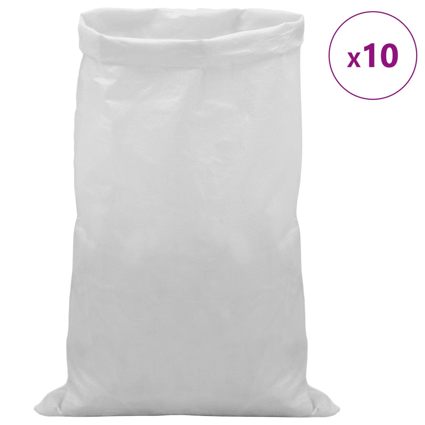 Woven Sacks 10 pcs White 60 x 110 cm PP