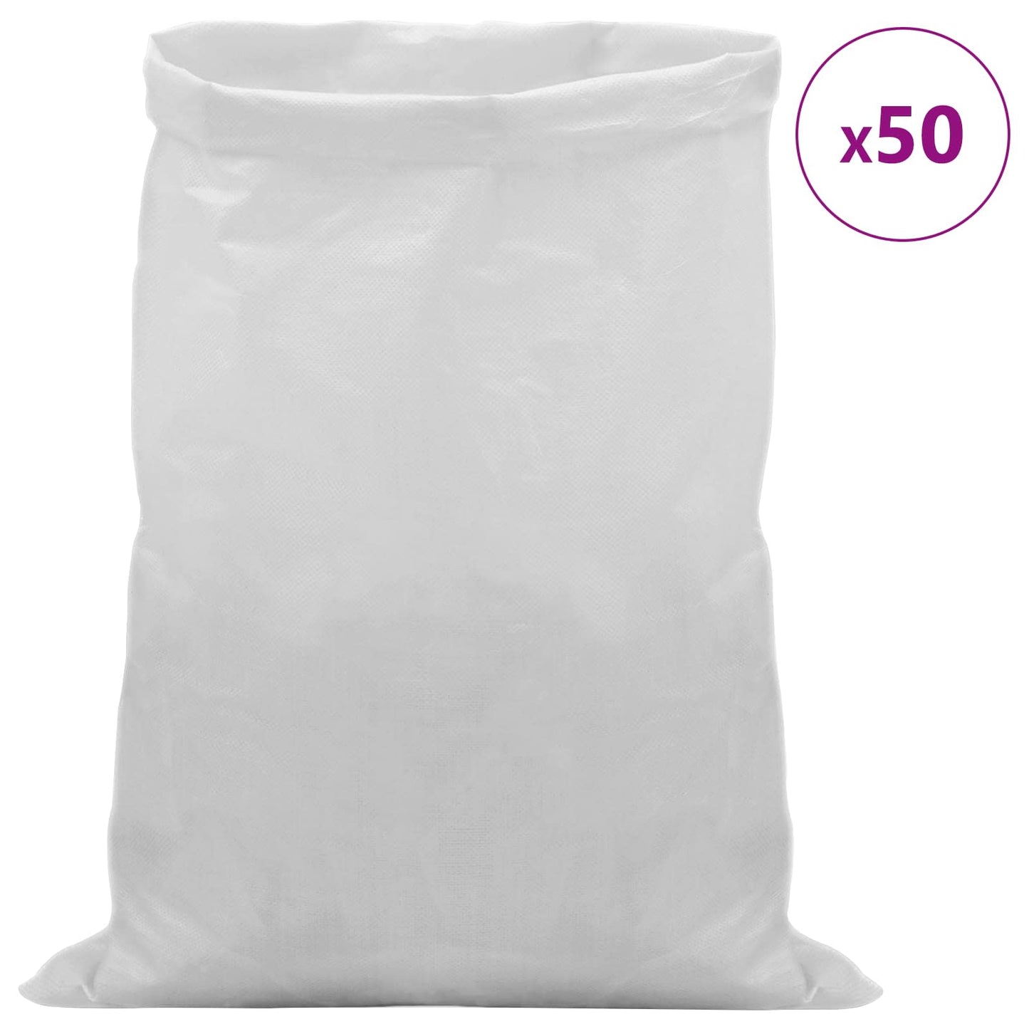 Woven Sacks 50 pcs White 50 x 80 cm PP