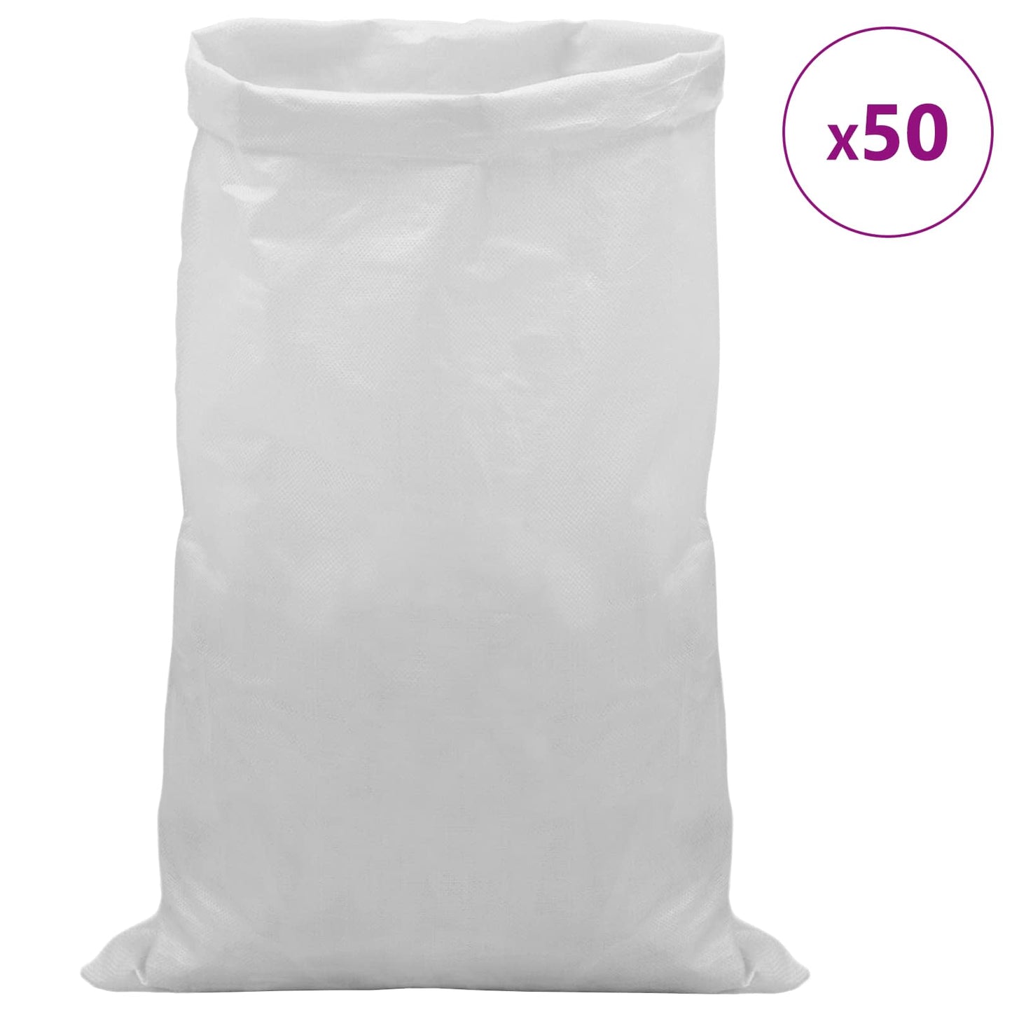 Woven Sacks 50 pcs White 60 x 110 cm PP