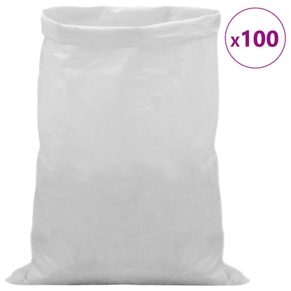 Woven Sacks 100 pcs White 40 x 60 cm PP