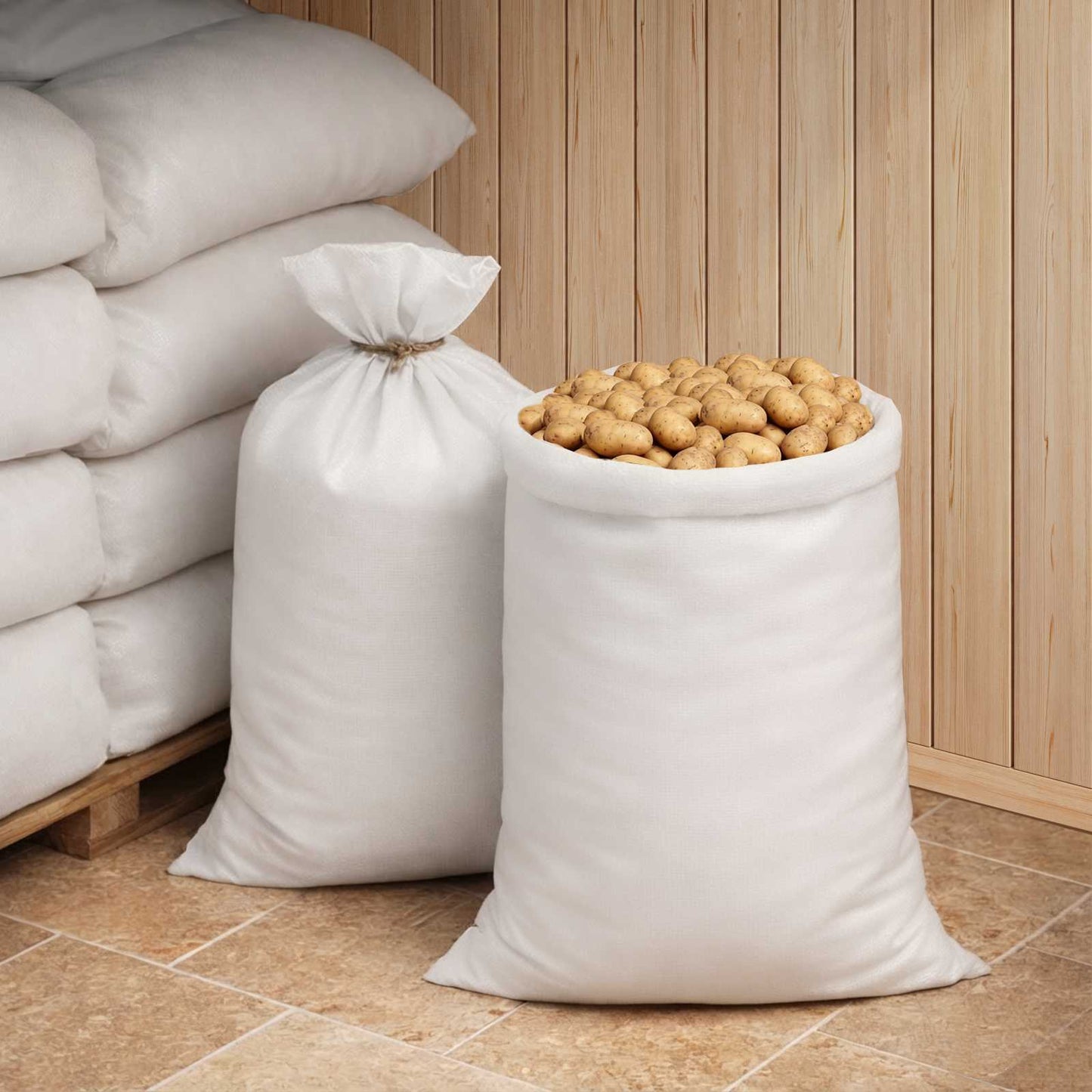 Woven Sacks 100 pcs White 65 x 105 cm PP