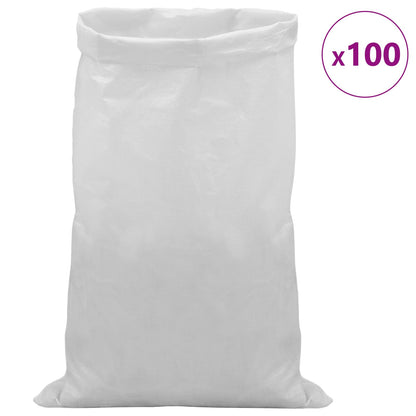 Woven Sacks 100 pcs White 70 x 110 cm PP