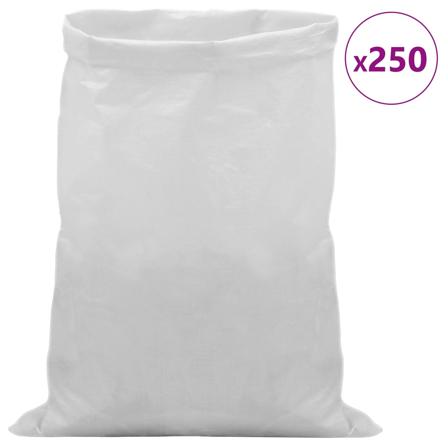 Woven Sacks 250 pcs White 50 x 80 cm PP