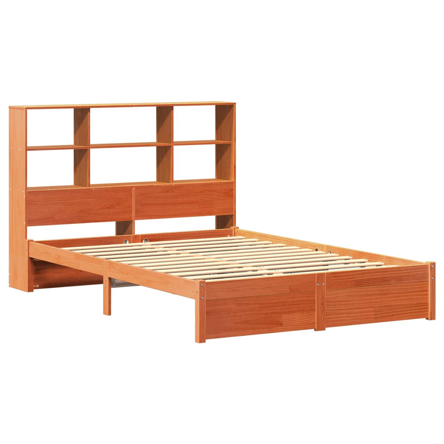 Bed Frame with Storage Headboard Wax Brown 150 x 200 cm