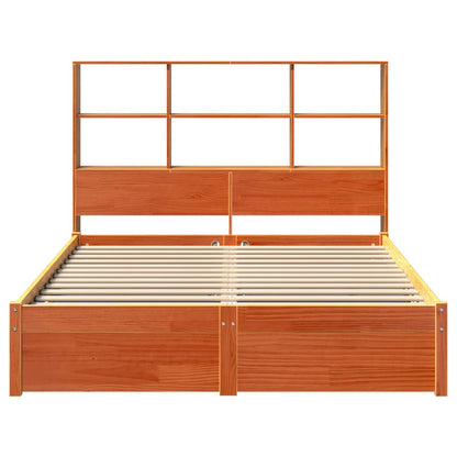 Bed Frame with Storage Headboard Wax Brown 150 x 200 cm