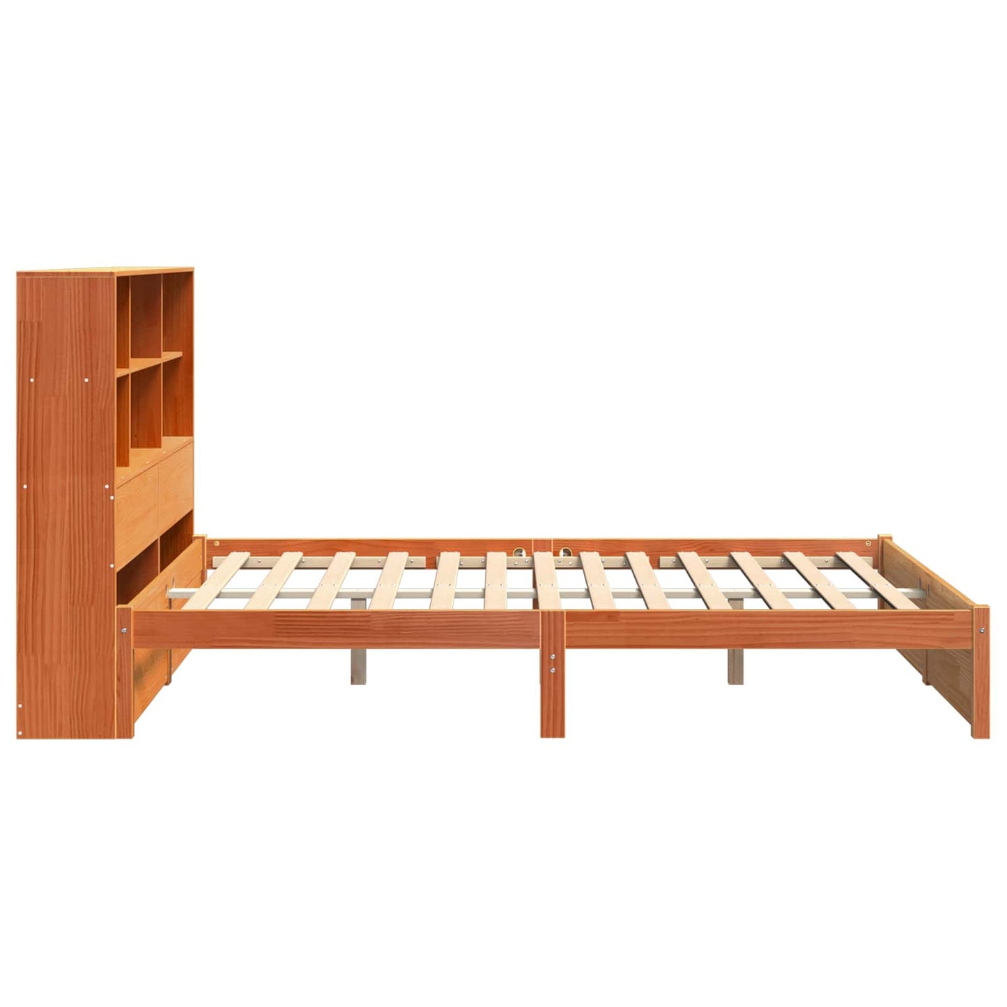 Bed Frame with Storage Headboard Wax Brown 150 x 200 cm