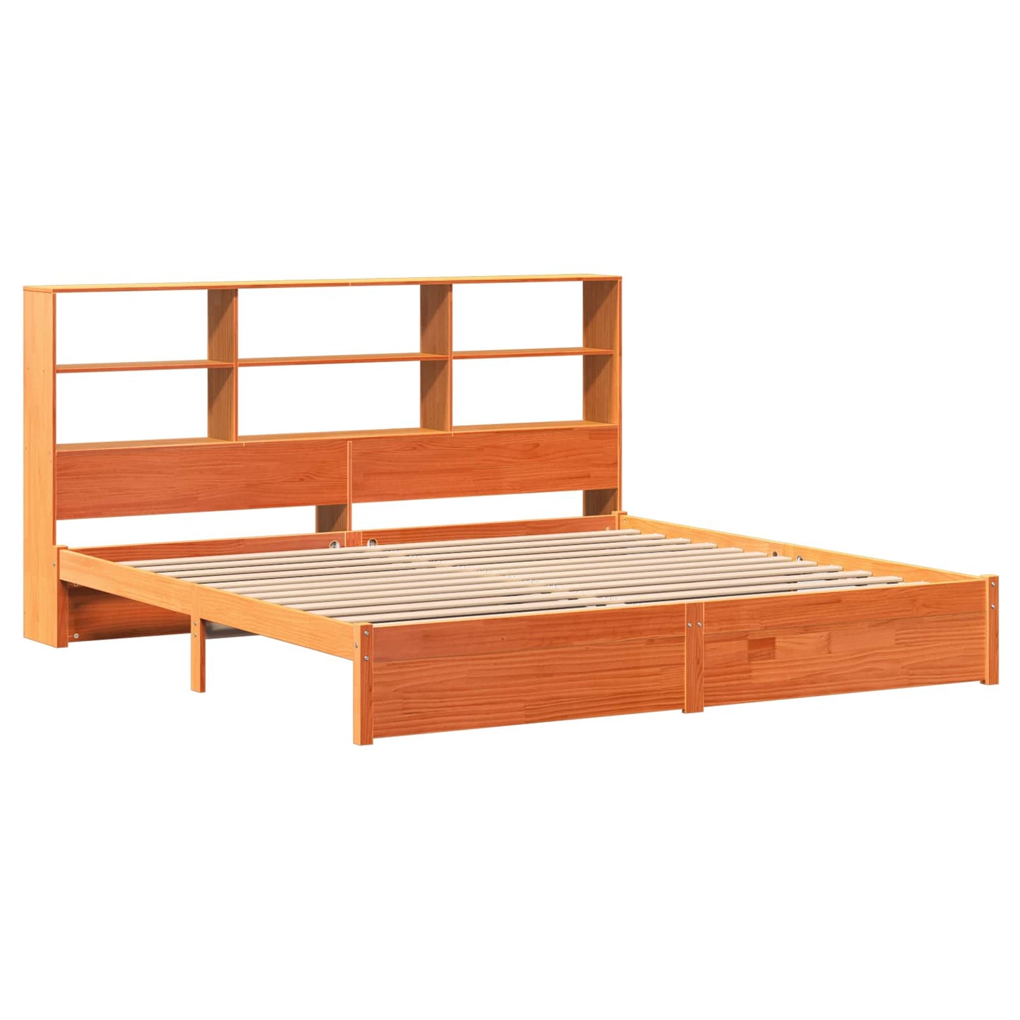 Bed Frame with Storage Headboard Wax Brown 200 x 200 cm