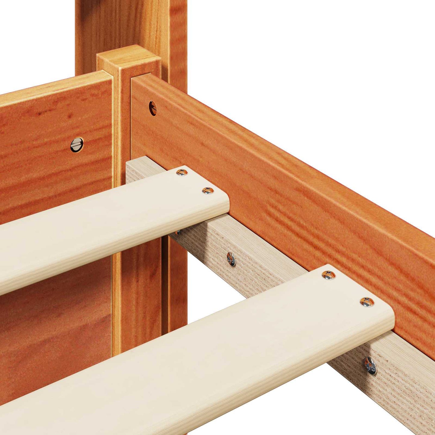 Bed Frame with Headboard 2 pcs Wax Brown Solid Pine Wood