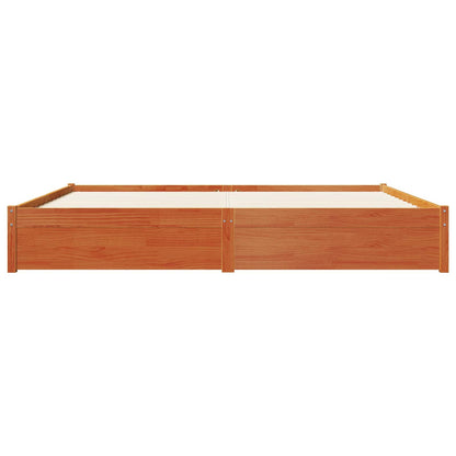Bed Frame with Drawer Wax Brown 180 x 200 cm Solid Pine Wood