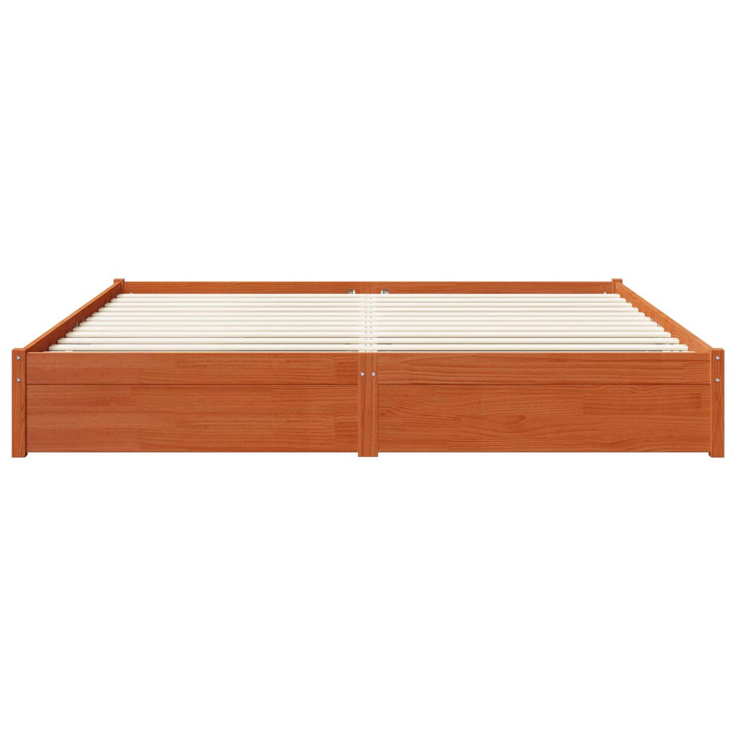 Bed Frame with Drawer Wax Brown 200 x 200 cm Solid Pine Wood