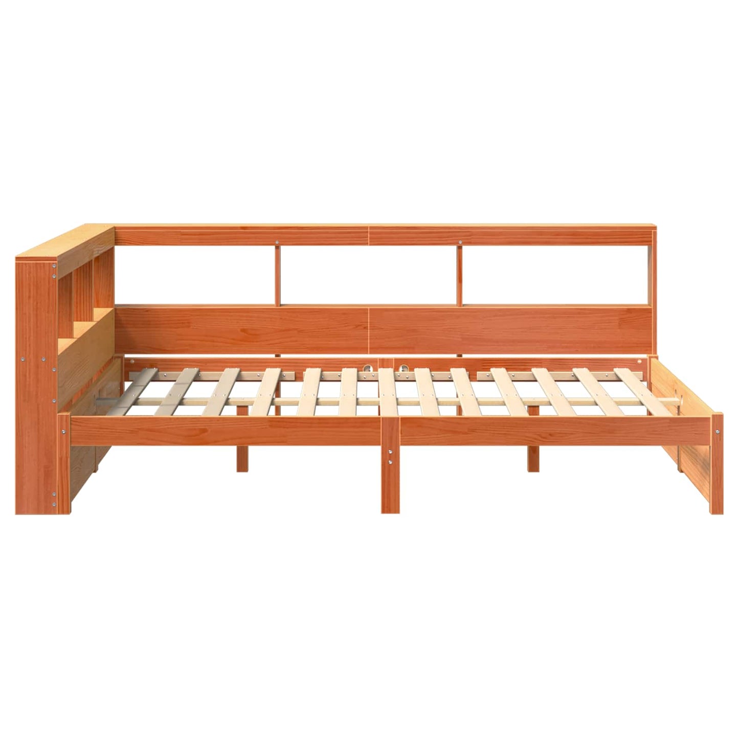 Bookcase Bed 2 pcs Wax Brown 200 x 150 cm Solid Pine Wood