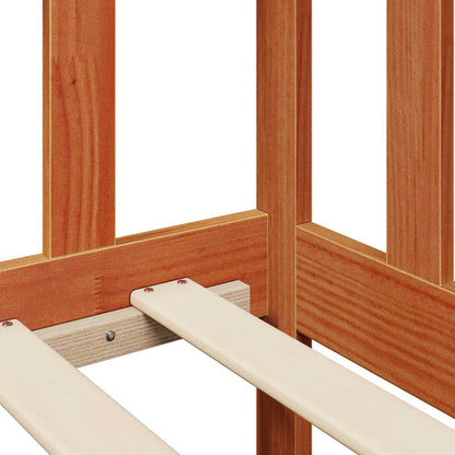 Daybed with Headboard 3 pcs Wax Brown Solid Pine Wood