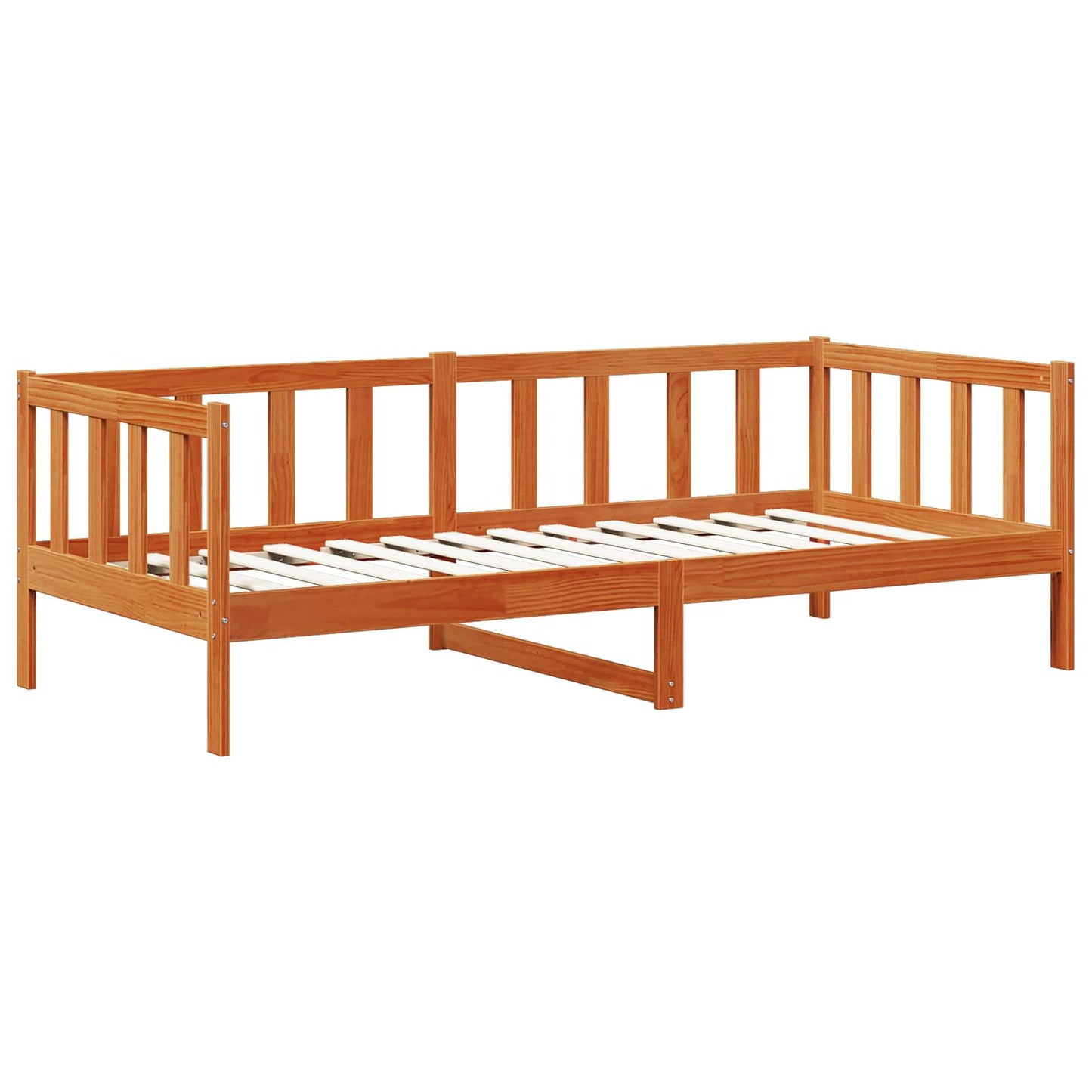Daybed with Headboard 3 pcs Wax Brown Solid Pine Wood