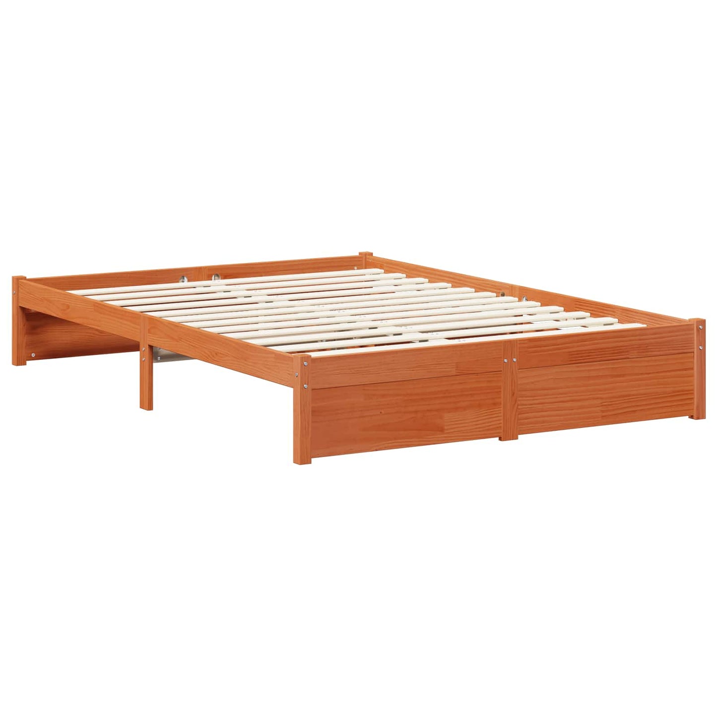 Bed Frame with Drawer 3 pcs Wax Brown Solid Pine Wood