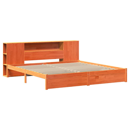 Bed Frame with Storage Headboard with Headboard 2 pcs Wax Brown