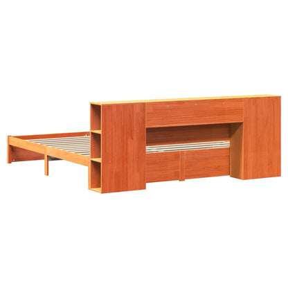 Bed Frame with Storage Headboard with Headboard 2 pcs Wax Brown
