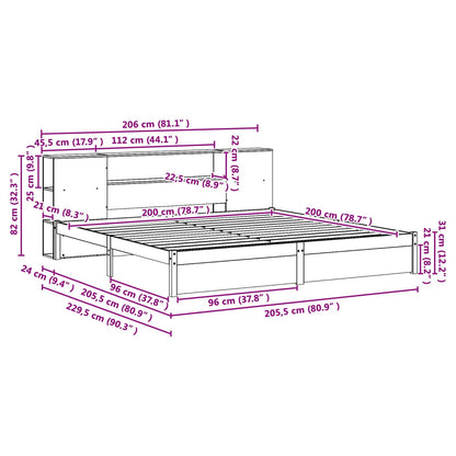 Bed Frame with Storage Headboard with Headboard 2 pcs Wax Brown