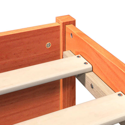 Bed Frame with Storage Headboard Wax Brown 120 x 200 cm