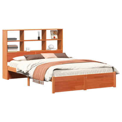 Bed Frame with Storage Headboard Wax Brown 120 x 200 cm