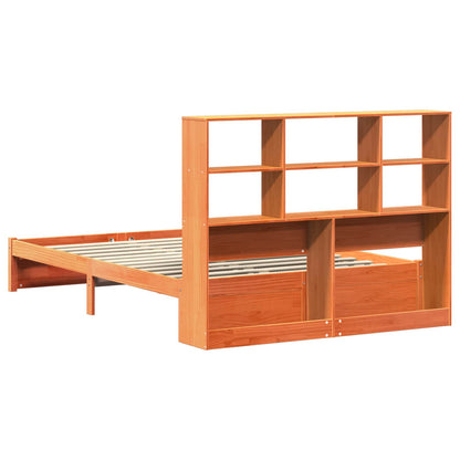 Bed Frame with Storage Headboard Wax Brown 120 x 200 cm