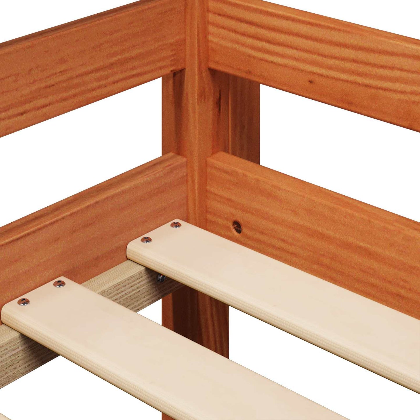 Loft Bed Frame Wax Brown 90 x 190 cm Solid Pine Wood