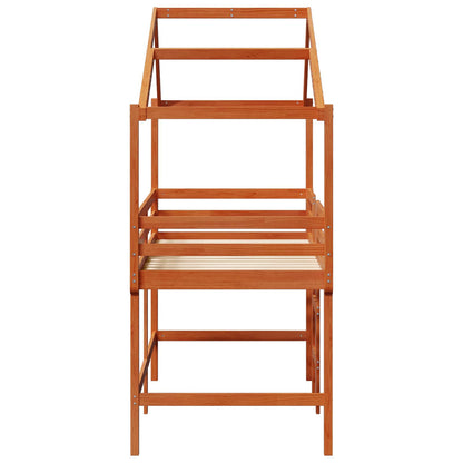 Loft Bed Frame Wax Brown 90 x 190 cm Solid Pine Wood