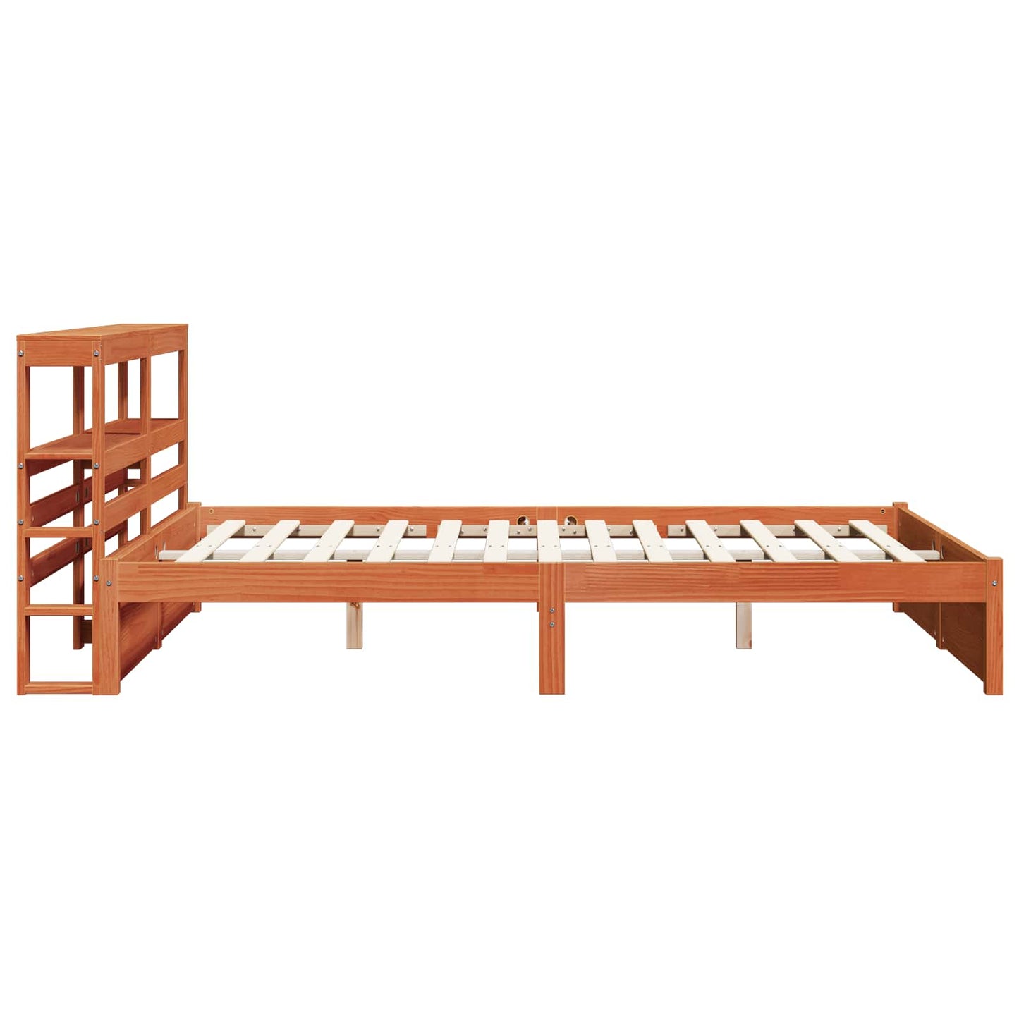 Bed Frame with Headboard Wax Brown 150 x 200 cm Solid Pine Wood