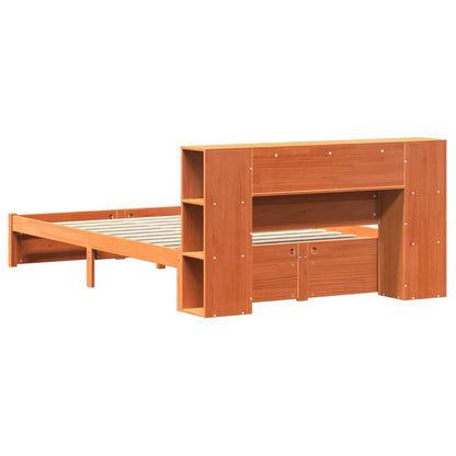 Bed Frame with Storage Headboard with Headboard 2 pcs Wax Brown