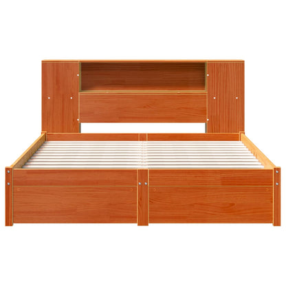Bed Frame with Storage Headboard with Headboard 2 pcs Wax Brown