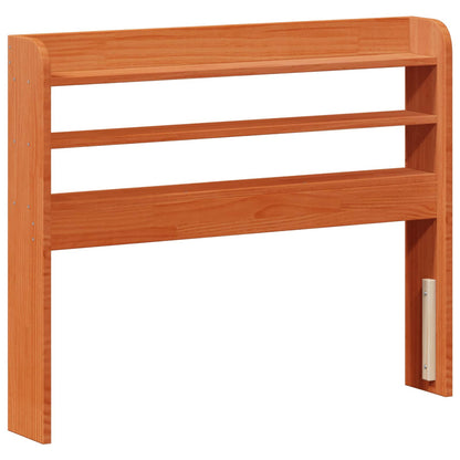 Bed Frame with Headboard 2 pcs Wax Brown Solid Pine Wood