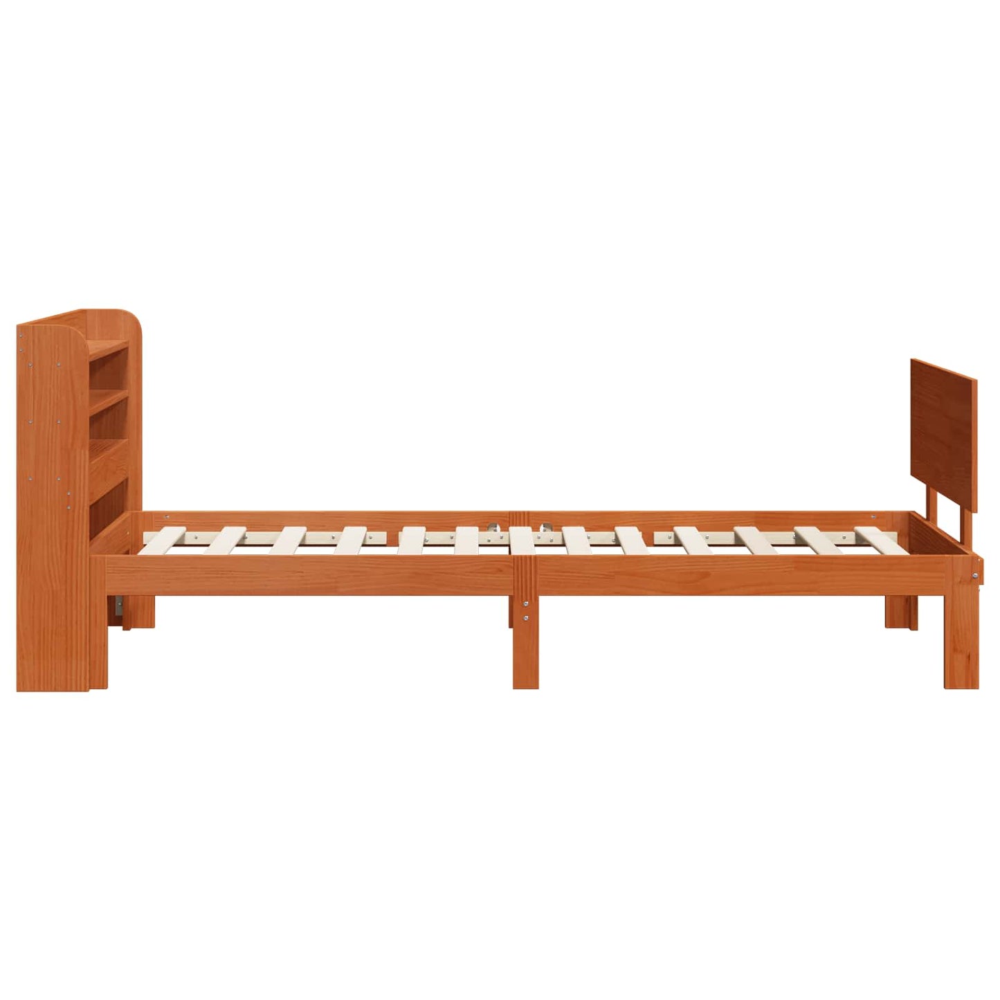 Bed Frame with Headboard 2 pcs Wax Brown Solid Pine Wood