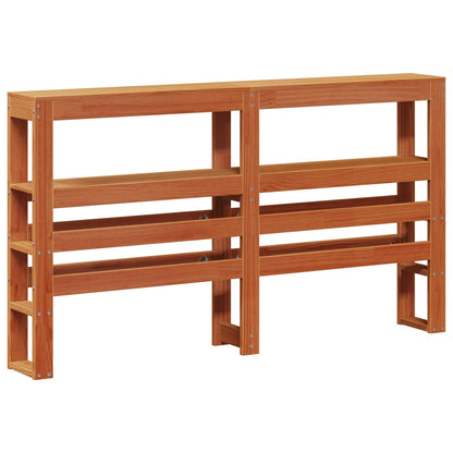 Bed Frame with Headboard Wax Brown 160 x 200 cm Solid Pine Wood
