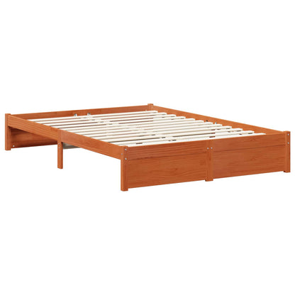 Bed Frame with Drawer 3 pcs Wax Brown Solid Pine Wood
