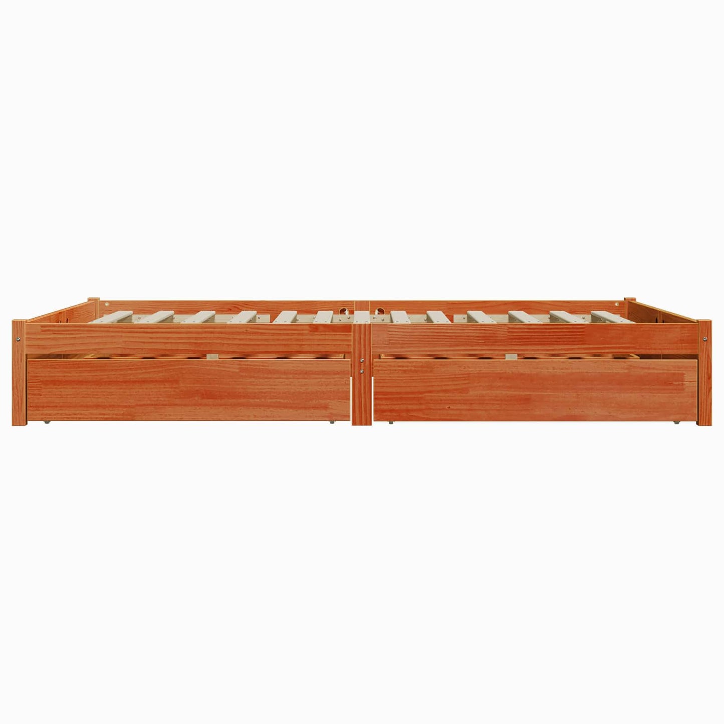 Bed Frame with Drawer Wax Brown 140 x 200 cm Solid Pine Wood