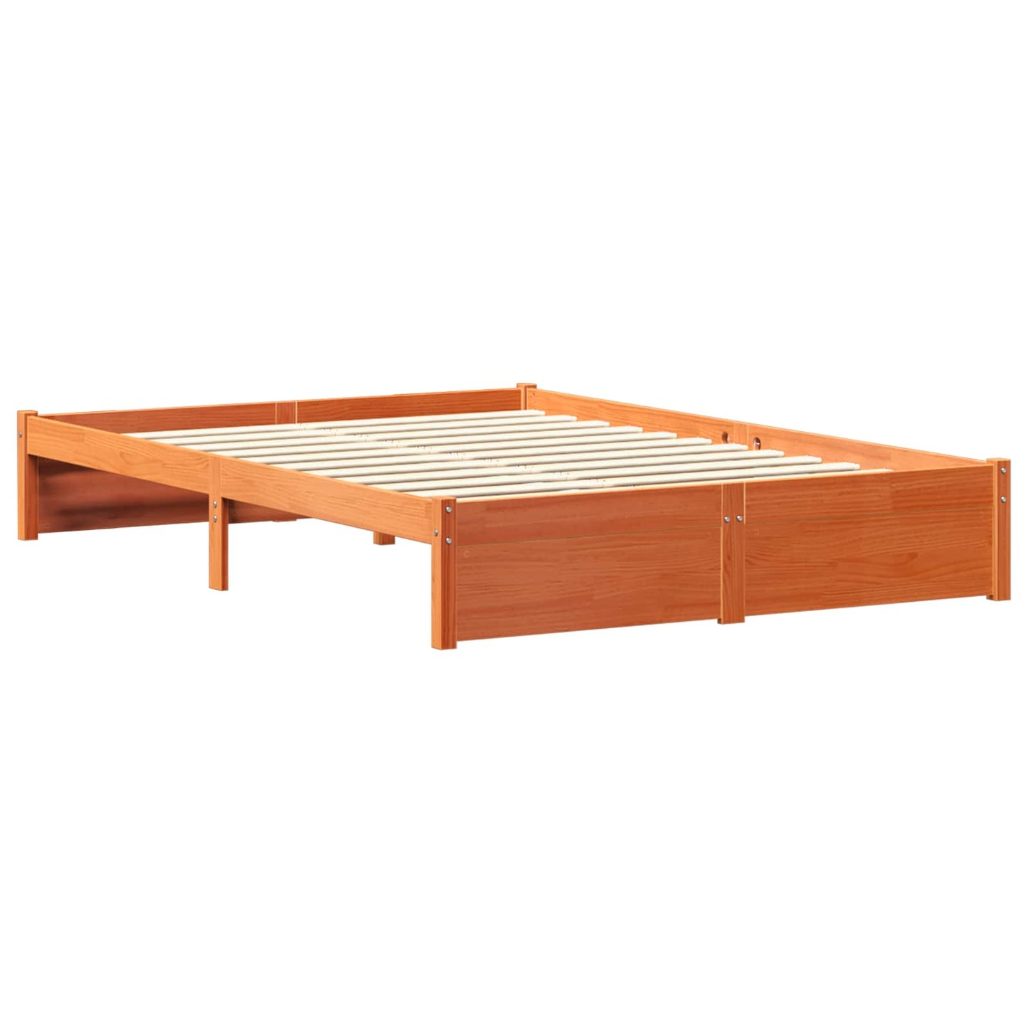 Bed Frame with Storage Headboard Wax Brown 160 x 200 cm